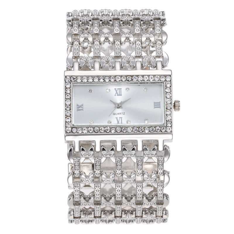 Women's Steel Band Diamond Watch Square Roman Rhinestone 20% off