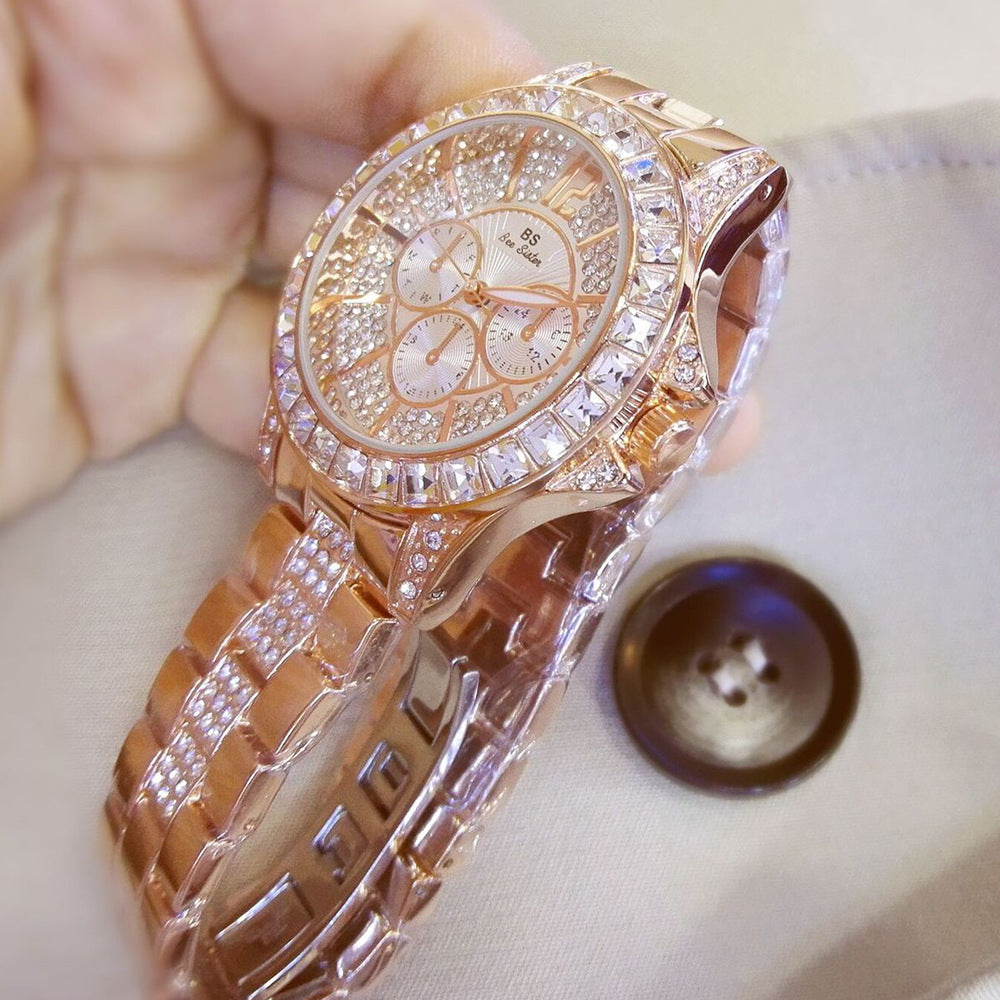 Fashion Luxury Full Diamond Steel Band Ladies Quartz Watch 50% off