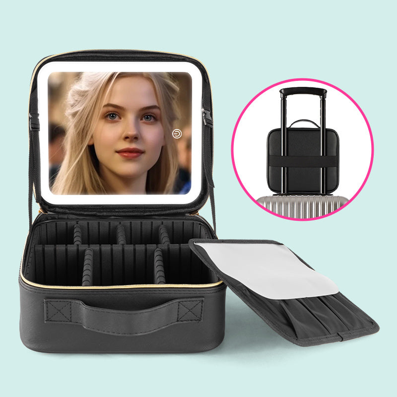 Makeup Case With Light Black US free shopping