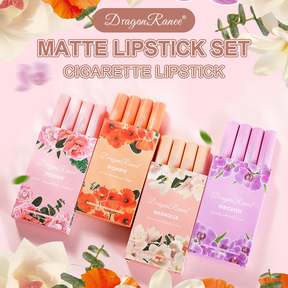Cigarette Lipstick Box Matte Finish 4 Flowers Suit FAIJO