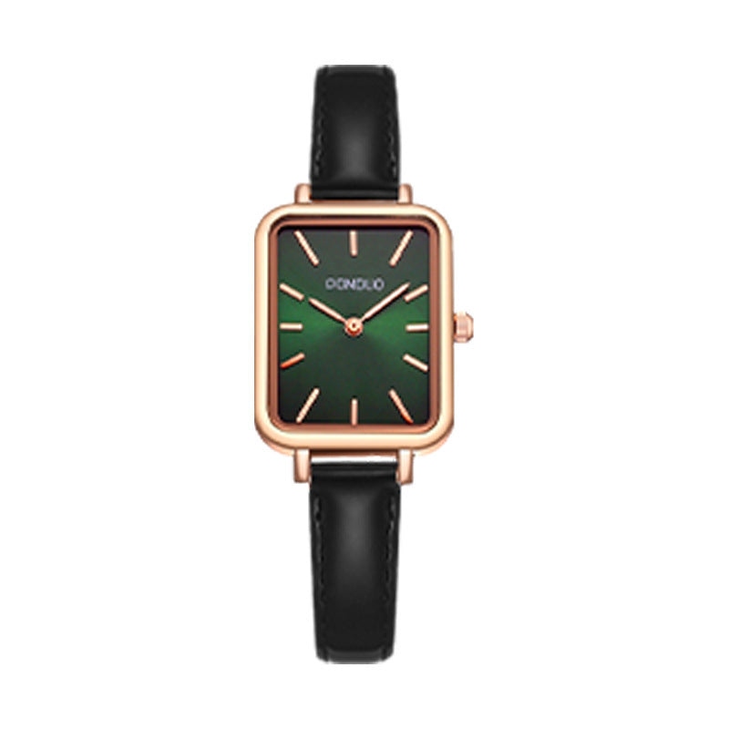 Small Green Watch Square Korean Style Pointer Ladies FAIJO