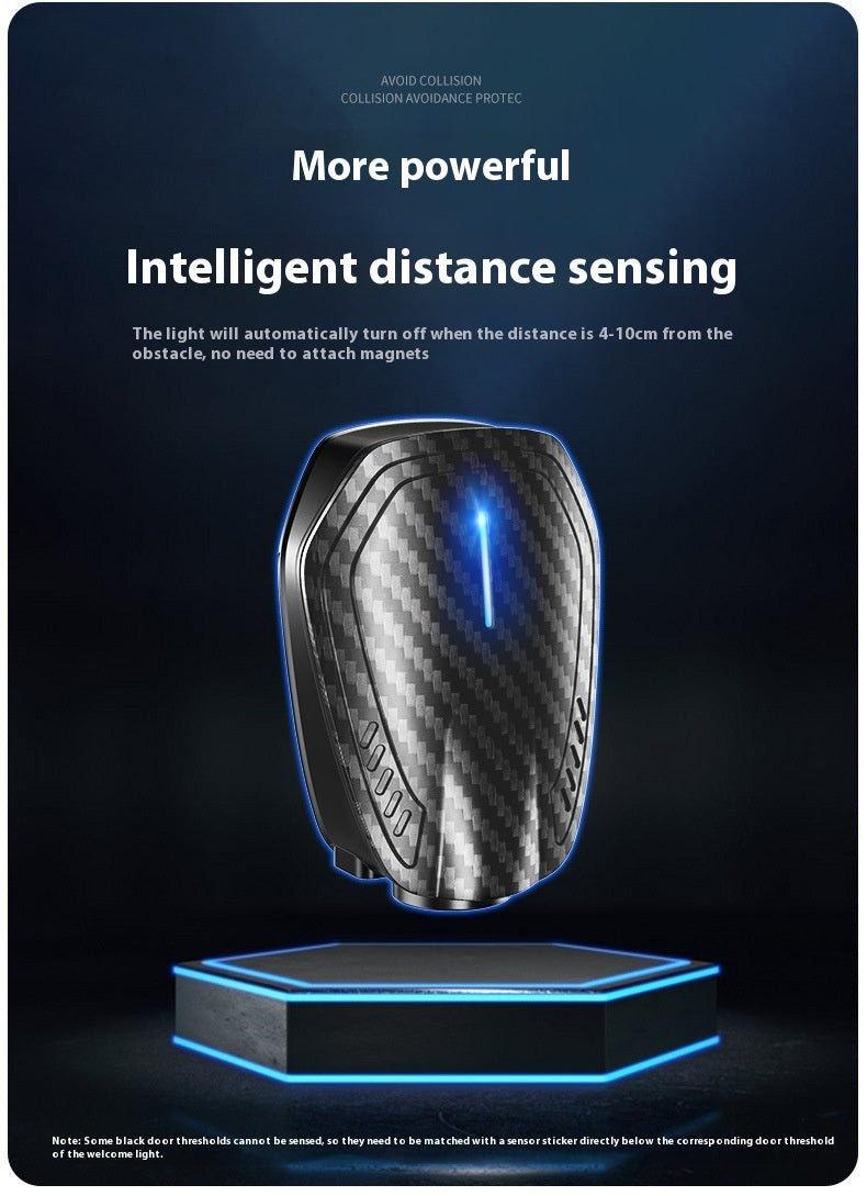 Carbon Fiber Pattern Courtesy Lamp Car Infrared Induction Wireless Door Light FAIJO